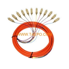 multimodo 12 fibras SC / UPC fibra óptica despliegue en abanico de la coleta