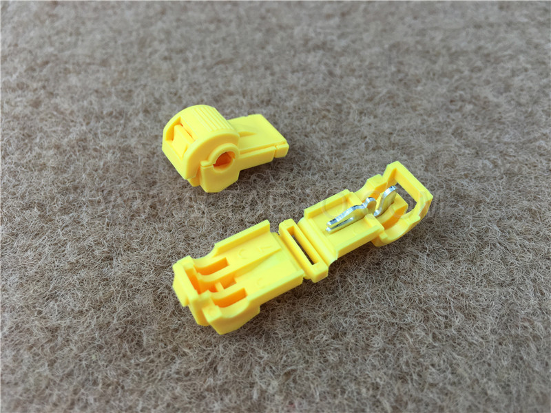 Conectores eléctricos de derivación autoajustables 953, 1 cable, conductor AWG14-12, pin único, color amarillo