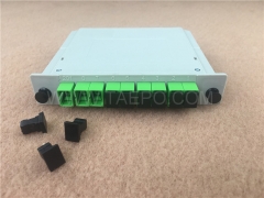 PLC tipo casette divisor de fibra óptica 1x8