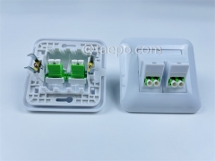 Caja de salida de pared de fibra óptica con adaptador LC APC 4 fibras