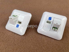 Salida de pared de fibra óptica con Duplex de adaptador APC LC y Socket de 1 puerto del Reino Unido