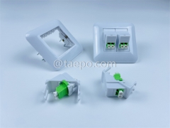 Caja de salida de pared de fibra óptica con adaptador LC APC 4 fibras