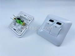 Salida de pared de fibra óptica con adaptadores dúplex SC APC