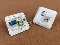 Salida de pared de fibra óptica con Duplex de adaptador APC LC y Socket de 1 puerto del Reino Unido