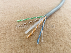 4 pares UTP CAT6 desnudo AWG23 conductor de cobre sólido de 305m de cable LAN / rollo