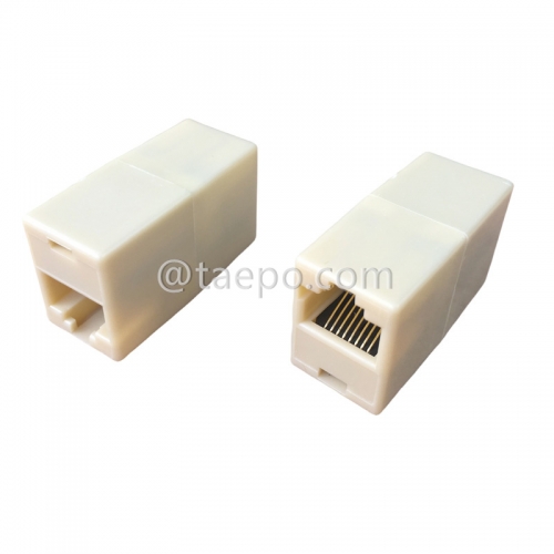 Acoplador en línea RJ45 a RJ45 UTP 8P8C CAT5E de 180 grados