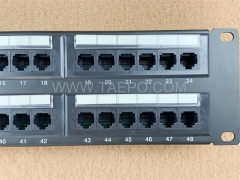 Panel de conexión de red UTP CAT6 RJ45 de 19 pulgadas, 2U, 48 puertos