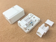 Caja de montaje en superficie CAT5E 8P8C de 1 puerto con conector Keystone