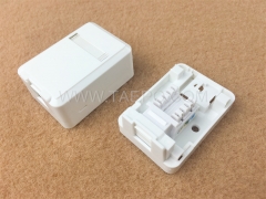 Caja de montaje en superficie CAT5E 8P8C de 1 puerto con conector Keystone