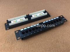 Panel de conexión de red de 12 puertos 1U CAT5E RJ45 UTP de 10 pulgadas