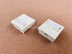 Inserto de placa frontal de red de estilo francés de 2 puertos de 45x45 mm para conector Keystona Cat5e Cat6