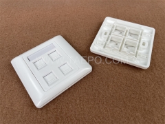 Placa frontal de red de pared RJ45 de 4 puertos estilo AP de 86x86 mm