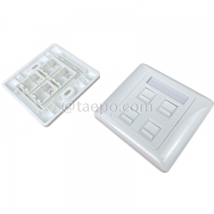 Placa frontal de red de pared RJ45 de 4 puertos estilo AP de 86x86 mm