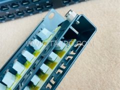 Panel de conexión de red CAT5E RJ45 de 19 pulgadas para servidor, rack 1U, 48 puertos, con soporte para cable