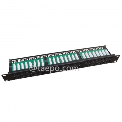 Panel de conexión de red CAT5E RJ45 de 19 pulgadas para servidor, rack 1U, 48 puertos, con soporte para cable