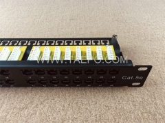 Panel de conexión de red CAT5E RJ45 de 19 pulgadas para servidor, rack 1U, 48 puertos, con soporte para cable