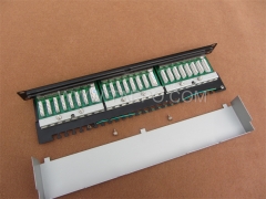 Panel de conexión de red blindado CAT6 RJ45 de 19 pulgadas, 1U, 24 puertos, con soporte