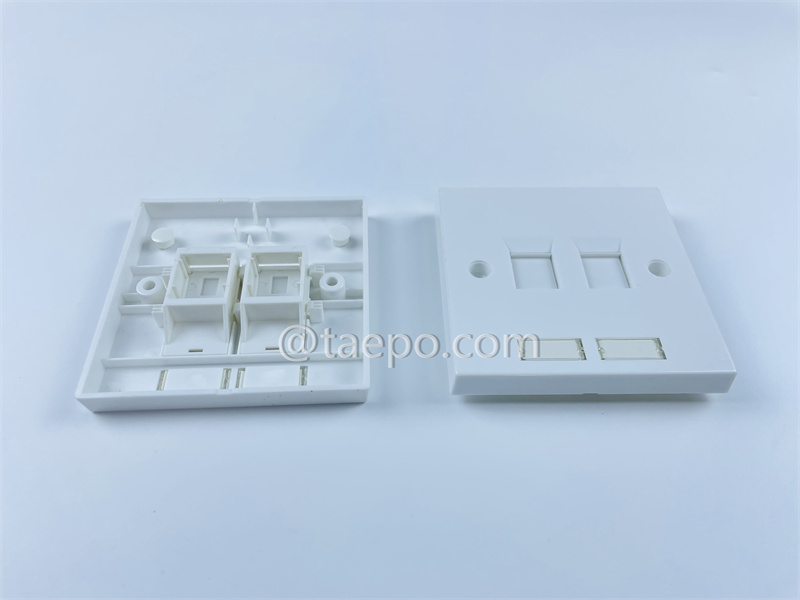 Placa de pared de 2 puertos, 86x86mm, estilo Reino Unido