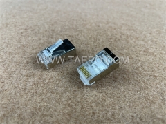 Conector modular CAT6A RJ45 8P8C STP para terminar cables Ethernet CAT6A