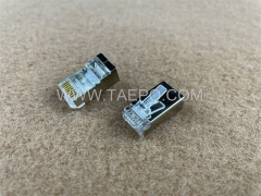 Conector modular CAT6A RJ45 8P8C STP para terminar cables Ethernet CAT6A