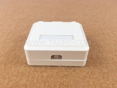 CAT5E RJ45 8P8C UTP Caja de montaje en superficie de 2 puerto Compatible con conector Keystone