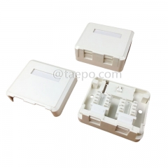 CAT5E RJ45 8P8C UTP Caja de montaje en superficie de 2 puerto Compatible con conector Keystone