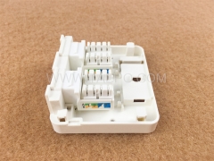 CAT5E RJ45 8P8C UTP Caja de montaje en superficie de 2 puerto Compatible con conector Keystone