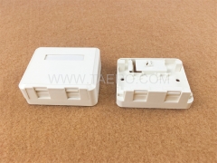 CAT5E RJ45 8P8C UTP Caja de montaje en superficie de 2 puerto Compatible con conector Keystone