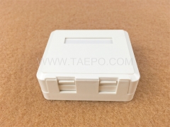 CAT5E RJ45 8P8C UTP Caja de montaje en superficie de 2 puerto Compatible con conector Keystone