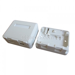 CAT5E RJ45 8P8C UTP Caja de montaje en superficie de 2 puerto Compatible con conector Keystone