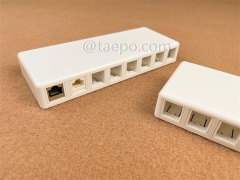 Caja de superficie 8 puertos, CAT5E, RJ45, 8P8C, UTP, 190x74x28 mm, estilo AP, sin jack Keystone