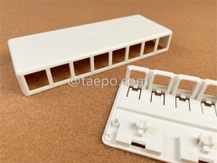 Caja de superficie 8 puertos, CAT5E, RJ45, 8P8C, UTP, 190x74x28 mm, estilo AP, sin jack Keystone