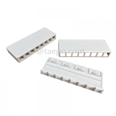 Caja de superficie 8 puertos, CAT5E, RJ45, 8P8C, UTP, 190x74x28 mm, estilo AP, sin jack Keystone