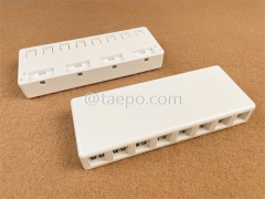 Caja de superficie 8 puertos, CAT5E, RJ45, 8P8C, UTP, 190x74x28 mm, estilo AP, sin jack Keystone