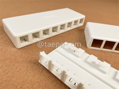 Caja de superficie 8 puertos, CAT5E, RJ45, 8P8C, UTP, 190x74x28 mm, estilo AP, sin jack Keystone