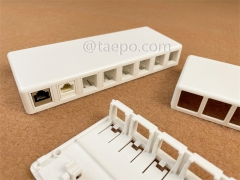 Caja de superficie 8 puertos, CAT5E, RJ45, 8P8C, UTP, 190x74x28 mm, estilo AP, sin jack Keystone