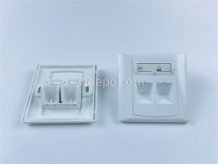 Placas frontales de red RJ45 de 2 puertos estilo alemán de 86 x 86 mm para tomas de corriente