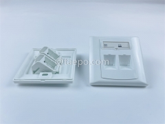 Placas frontales de red RJ45 de 2 puertos estilo alemán de 86 x 86 mm para tomas de corriente