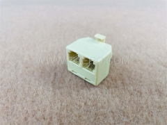 Adaptador divisor de línea telefónica con conector de pared RJ11 macho a RJ11 hembra dual 6P4C