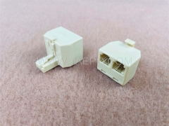 Adaptador divisor de línea telefónica con conector de pared RJ11 macho a RJ11 hembra dual 6P4C