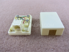 Caja de conexión de conector RJ12 para cable telefónico CAT3 6P4C de 1 puerto