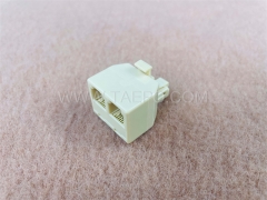 Adaptador divisor de línea telefónica con conector de pared RJ11 macho a RJ11 hembra dual 6P4C