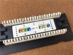 Panel de conexión de red Cat6 UTP RJ45 de 10 pulgadas y 1U para montaje en pared, 12 puertos con soporte