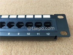 Panel de conexión de red de 12 puertos, categoría 6, RJ45, UTP, para rack de 10 pulgadas y 1U