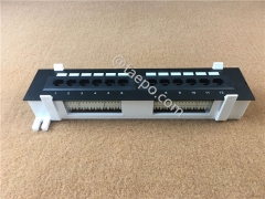 Panel de conexión de red Cat6 UTP RJ45 de 10 pulgadas y 1U para montaje en pared, 12 puertos con soporte