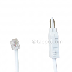 Cable de prueba de 2 polos con enchufe de prueba LSA a enchufe modular 6P2C