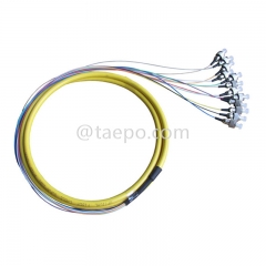 Cable flexible de fibra óptica monomodo simplex FC UPC de 0,9 mm con salida en abanico