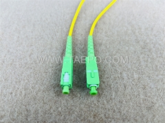 Cable de conexión de fibra óptica monomodo 9/125 um OS1 simplex SC APC de 3 mm