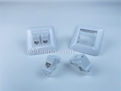 Toma de red compatible con conector Keystone de 2 puertos CAT6 UTP 8P8C