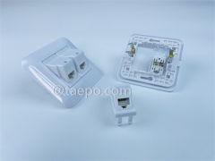 Toma de red compatible con conector Keystone de 2 puertos CAT6 UTP 8P8C